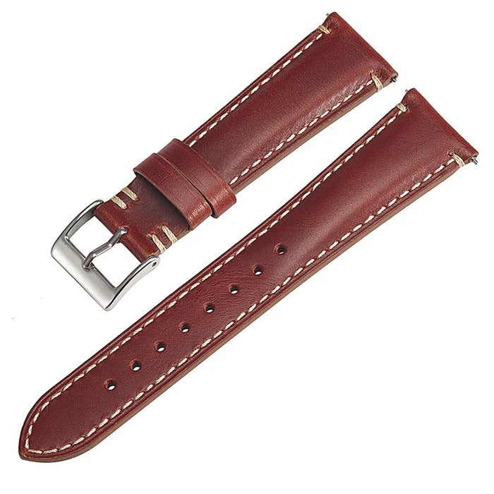 Vintage Double Stitched Calf Leather Strap 20 / 22